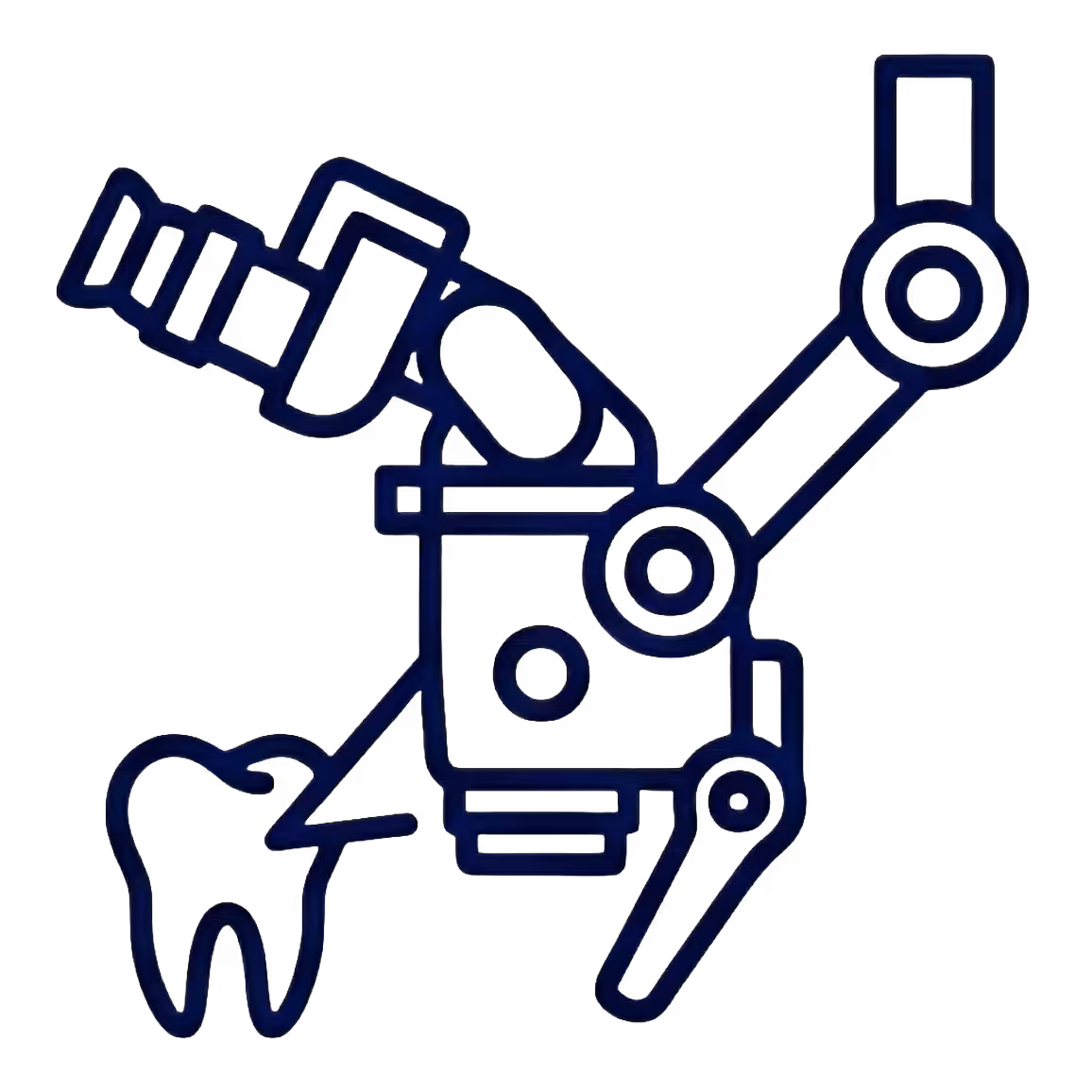 Dentist using dental microscope for precise treatment procedures